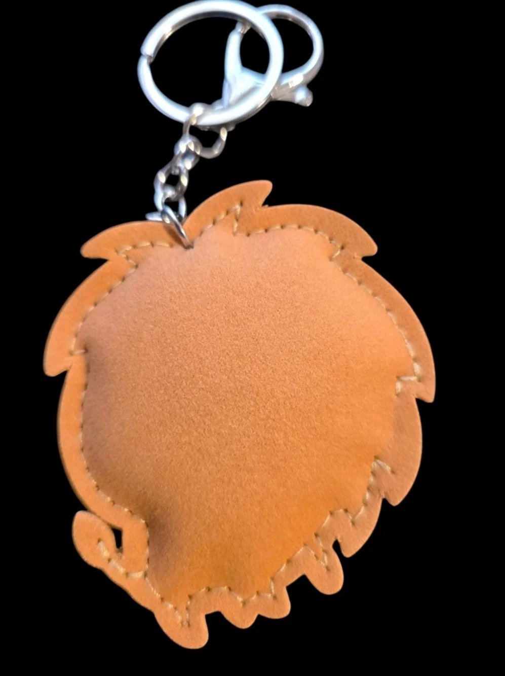 Crystal Lion Bag Charm Keychain - Brown and Gold Rhinestones